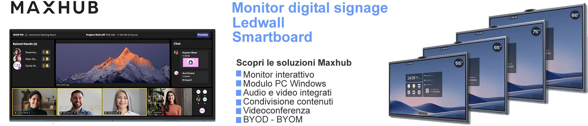 Maxhub monitor interattivi